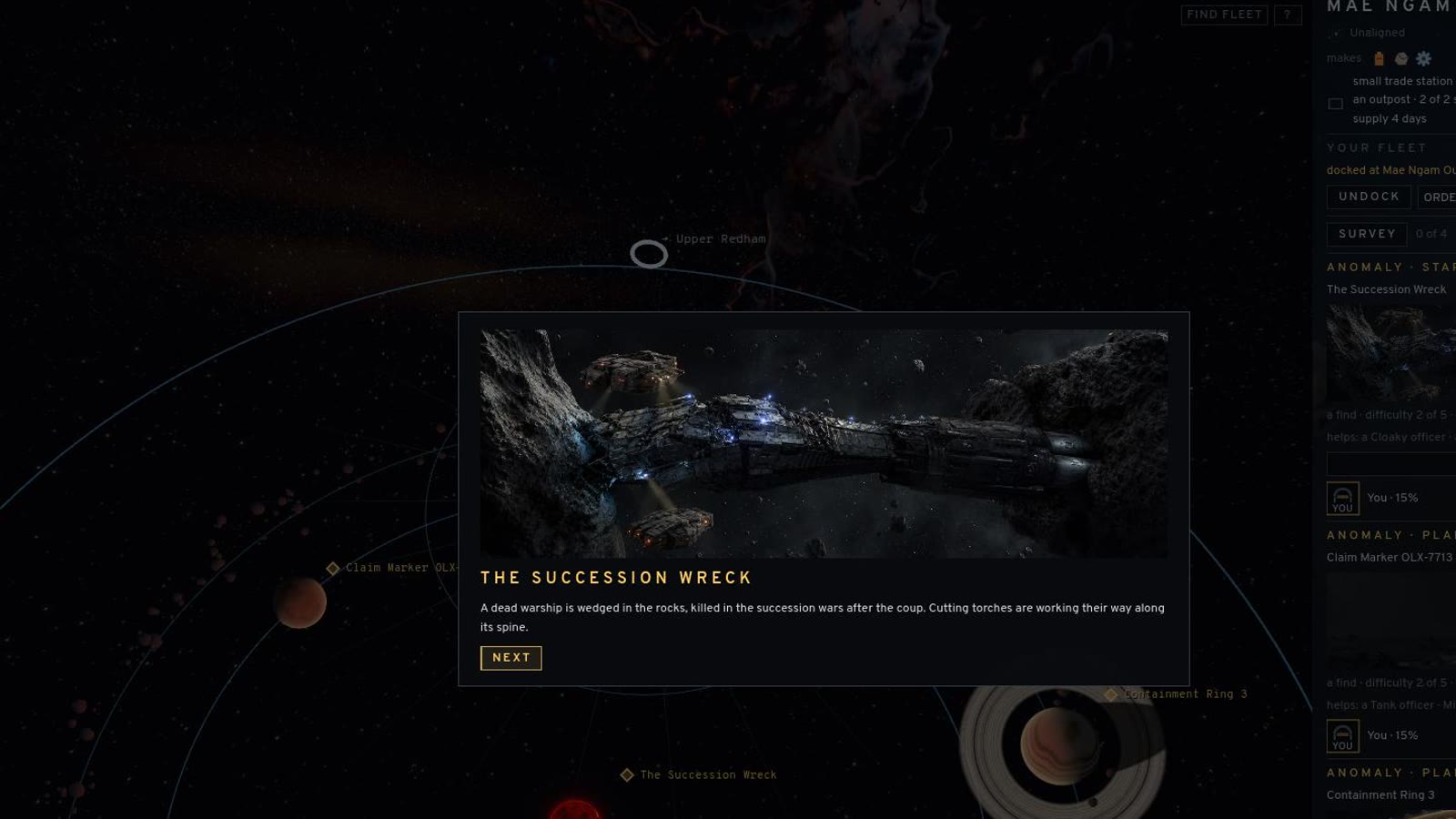 An anomaly in a frontier system: The Succession Wreck