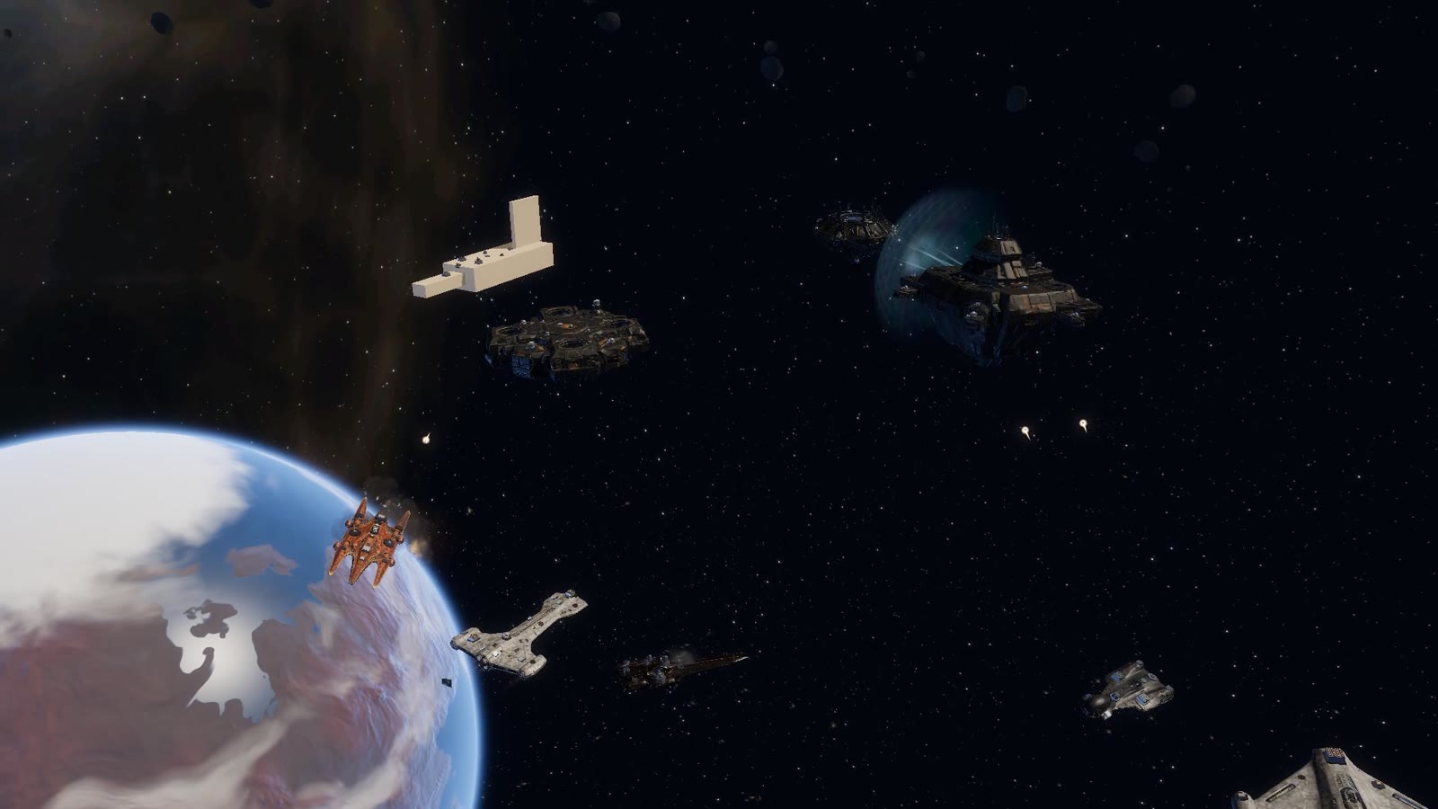 An assault on an outpost over a planet